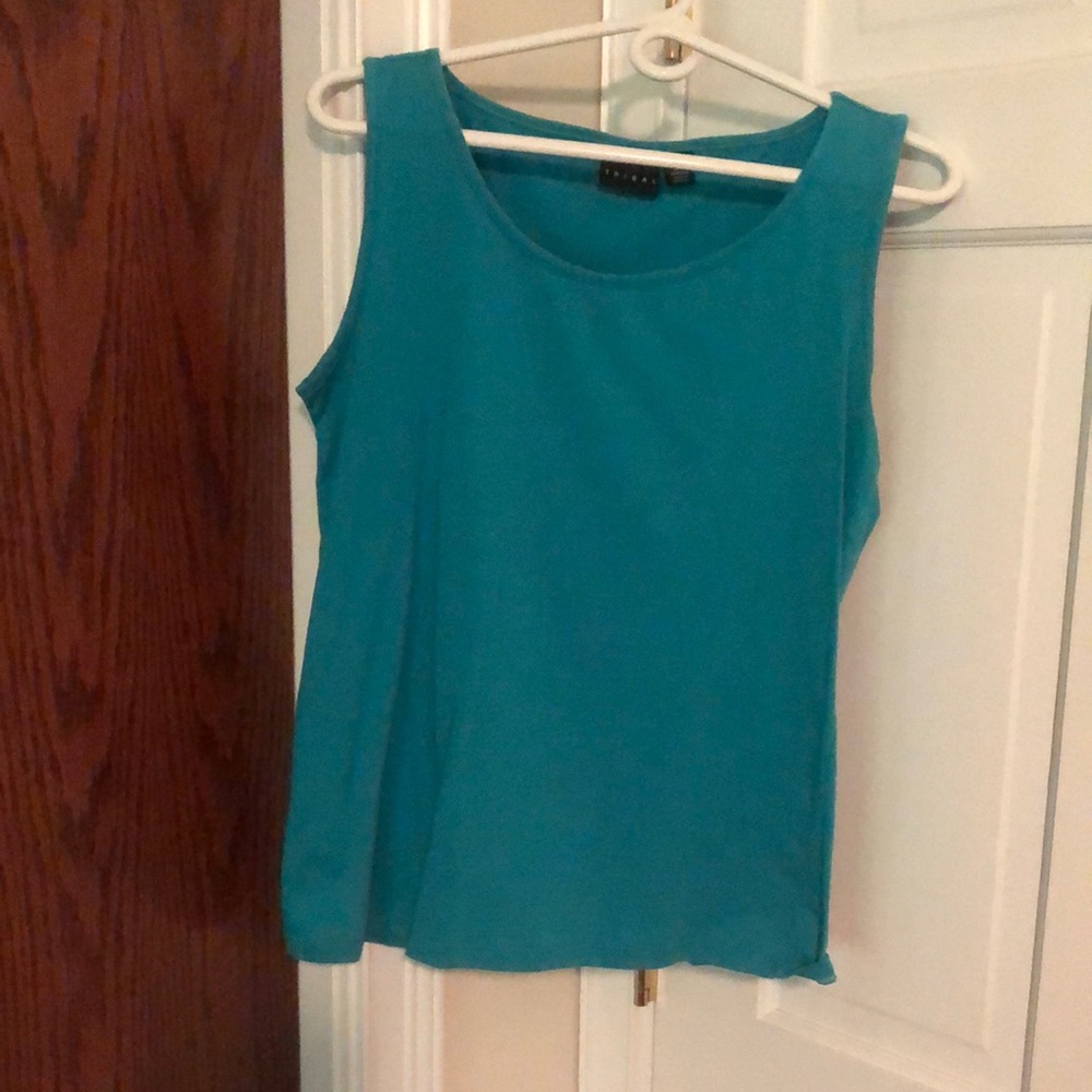 Tribal Green Fitted Sleeveless Tank Top